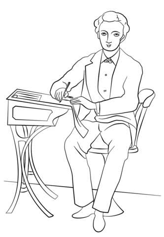 Teacher In Victorian School Coloring Page